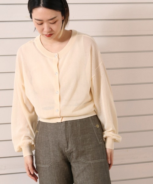 cepo(セポ)の「スナップボタン シアーカーディガン(カーディガン/ボレロ・レディース・オレンジ/ライム/オフホワイト/ブラック・M)」の8枚目の写真
