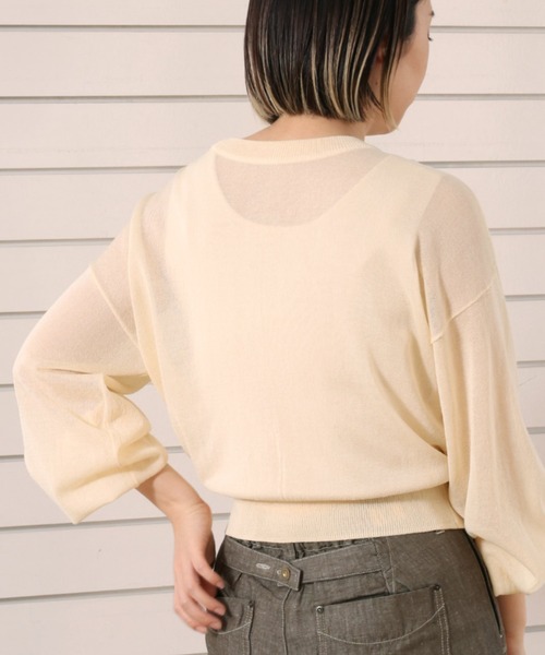 cepo(セポ)の「スナップボタン シアーカーディガン(カーディガン/ボレロ・レディース・オレンジ/ライム/オフホワイト/ブラック・M)」の10枚目の写真