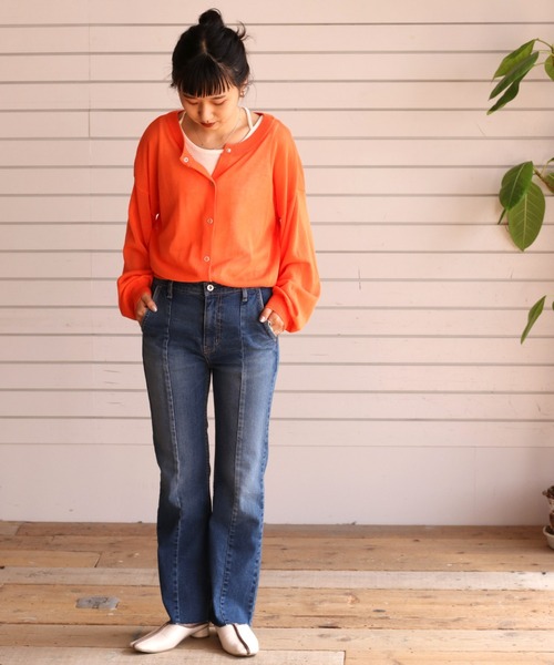 cepo(セポ)の「スナップボタン シアーカーディガン(カーディガン/ボレロ・レディース・オレンジ/ライム/オフホワイト/ブラック・M)」の15枚目の写真