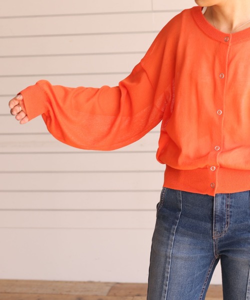 cepo(セポ)の「スナップボタン シアーカーディガン(カーディガン/ボレロ・レディース・オレンジ/ライム/オフホワイト/ブラック・M)」の20枚目の写真