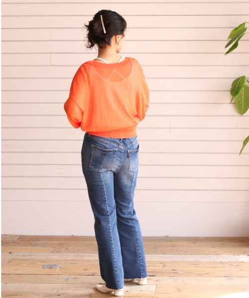 cepo(セポ)の「スナップボタン シアーカーディガン(カーディガン/ボレロ・レディース・オレンジ/ライム/オフホワイト/ブラック・M)」の17枚目の写真