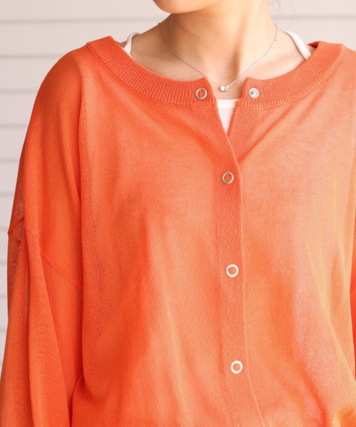 cepo(セポ)の「スナップボタン シアーカーディガン(カーディガン/ボレロ・レディース・オレンジ/ライム/オフホワイト/ブラック・M)」の19枚目の写真