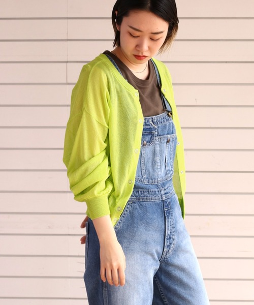 cepo(セポ)の「スナップボタン シアーカーディガン(カーディガン/ボレロ・レディース・オレンジ/ライム/オフホワイト/ブラック・M)」の5枚目の写真