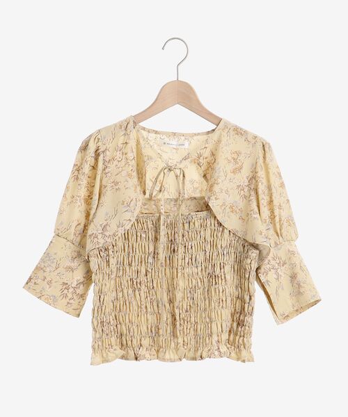 MAJESTIC LEGON(マジェスティックレゴン)の「ショートトップスセットブラウス(シャツ/ブラウス・レディース・イエロー系その他/ホワイト系その他2/ブラック系その他・MEDIUM)」の4枚目の写真