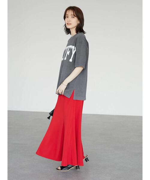 Sugar spoon(シュガースプーン)の「・SUGAR SPOON ビッグカレッジロゴTシャツ(Tシャツ/カットソー・レディース・チャコールグレー/カーキ/ピンク/イエロー・FREE)」の5枚目の写真