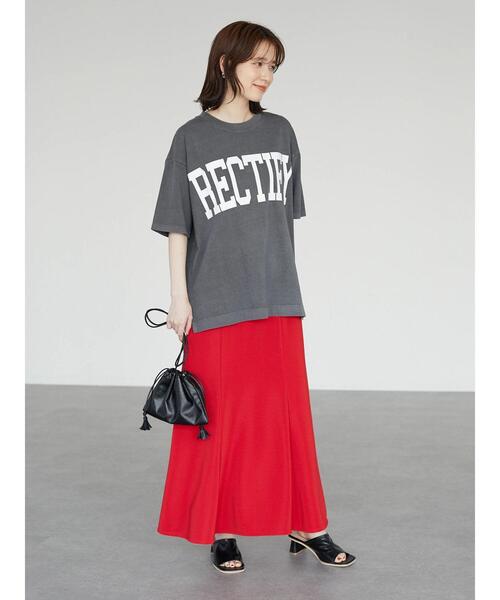 Sugar spoon(シュガースプーン)の「・SUGAR SPOON ビッグカレッジロゴTシャツ(Tシャツ/カットソー・レディース・チャコールグレー/カーキ/ピンク/イエロー・FREE)」の6枚目の写真