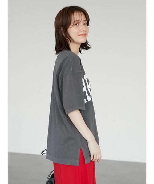 Sugar spoon(シュガースプーン)の「・SUGAR SPOON ビッグカレッジロゴTシャツ(Tシャツ/カットソー・レディース・チャコールグレー/カーキ/ピンク/イエロー・FREE)」の8枚目の写真