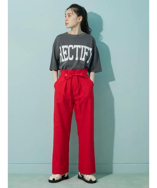 Sugar spoon(シュガースプーン)の「・SUGAR SPOON ビッグカレッジロゴTシャツ(Tシャツ/カットソー・レディース・チャコールグレー/カーキ/ピンク/イエロー・FREE)」の12枚目の写真