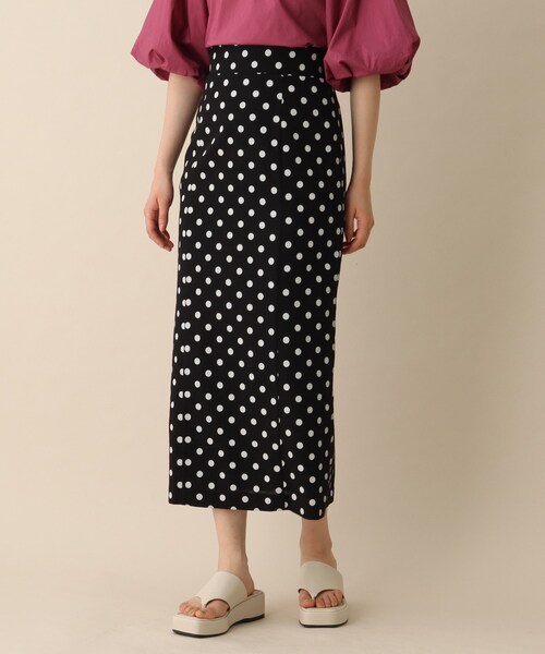 OPAQUE.CLIP（オペークドットクリップ）の「◆ドットナロータイトスカート（スカート・レディース・ホワイト系3/ブラック系・36/38）」の2枚目の写真