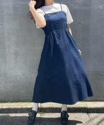 Voyage titty&Co.PETIT | 【Voyage titty&Co. PETIT】サイドギャザーデニムジャンスカ(ワンピース)