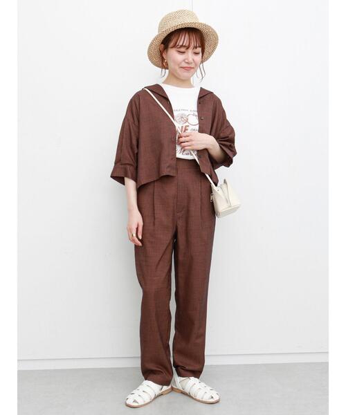 ehka sopo（エヘカソポ）の「ギンガムチェックパンツ(セットアップ可)（その他パンツ・レディース・ブラック/キナリ/グリーン/ネイビー・ﾌﾘ-）」の20枚目の写真