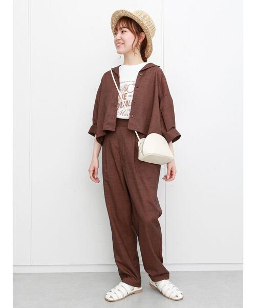 ehka sopo（エヘカソポ）の「ギンガムチェックパンツ(セットアップ可)（その他パンツ・レディース・ブラック/キナリ/グリーン/ネイビー・ﾌﾘ-）」の21枚目の写真