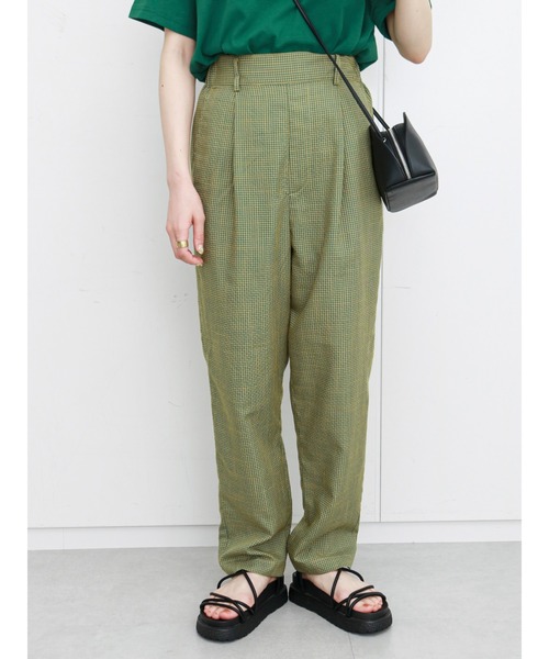 ehka sopo（エヘカソポ）の「ギンガムチェックパンツ(セットアップ可)（その他パンツ・レディース・ブラック/キナリ/グリーン/ネイビー・ﾌﾘ-）」の3枚目の写真