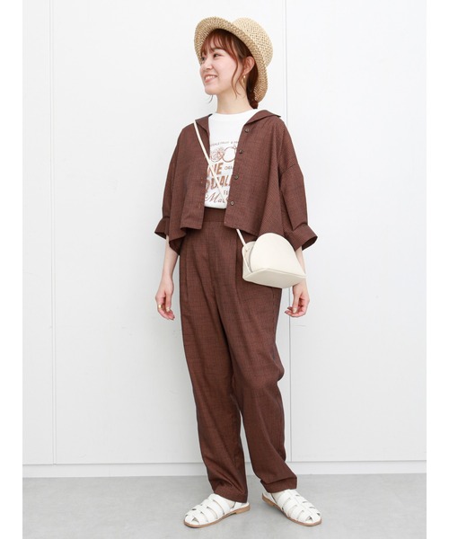 ehka sopo（エヘカソポ）の「ギンガムチェックパンツ(セットアップ可)（その他パンツ・レディース・ブラック/キナリ/グリーン/ネイビー・ﾌﾘ-）」の17枚目の写真