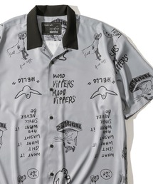 【(What it isNt) ART BY MARK GONZALES/ワットイズイズント マークゴンザレス】総柄プリントオープンカラーシャツ/開襟シャツ/ビッグシルエット ＜セットアップ可能＞