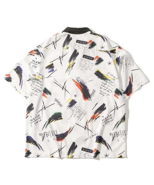 （What it isNt）ART BY MARKGONZALES（ワットイットイズント）の「【(What it isNt) ART BY MARK GONZALES/ワットイズイズント マークゴンザレス】総柄プリントオープンカラーシャツ/開襟シャツ/ビッグシルエット ＜セットアップ可能＞（シャツ/ブラウス・メンズ・ホワイト/ブラック系その他/ブラック/グレー・L/M/XL）」の10枚目の写真