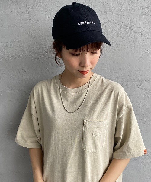 Carhartt WIP（カーハートダブリューアイピー）の「[carhartt WIP/カーハートダブリューアイピー] キャンバスロゴキャップ（キャップ・レディース・ブラック/ベージュ/パープル・ONE SIZE）」の2枚目の写真