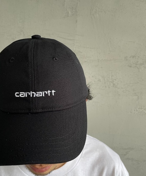 Carhartt WIP（カーハートダブリューアイピー）の「[carhartt WIP/カーハートダブリューアイピー] キャンバスロゴキャップ（キャップ・レディース・ブラック/ベージュ/パープル・ONE SIZE）」の14枚目の写真