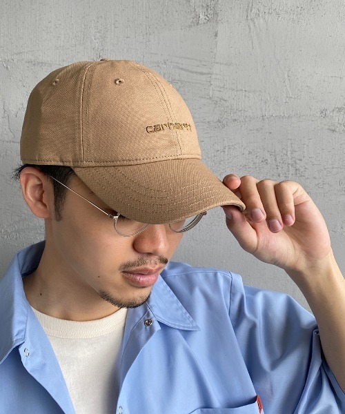 Carhartt WIP（カーハートダブリューアイピー）の「[carhartt WIP/カーハートダブリューアイピー] キャンバスロゴキャップ（キャップ・レディース・ブラック/ベージュ/パープル・ONE SIZE）」の21枚目の写真