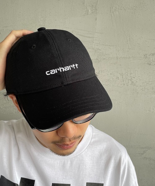 Carhartt WIP（カーハートダブリューアイピー）の「[carhartt WIP/カーハートダブリューアイピー] キャンバスロゴキャップ（キャップ・レディース・ブラック/ベージュ/パープル・ONE SIZE）」の10枚目の写真