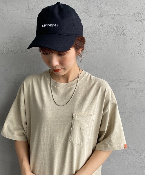 Carhartt WIP（カーハートダブリューアイピー）の「[carhartt WIP/カーハートダブリューアイピー] キャンバスロゴキャップ（キャップ・レディース・ブラック/ベージュ/パープル・ONE SIZE）」の4枚目の写真