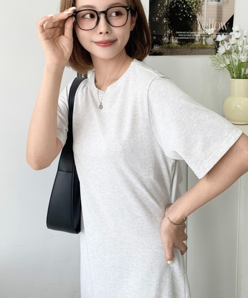 セール】綿100％無地＆ボーダー オープンバック半袖ワンピース