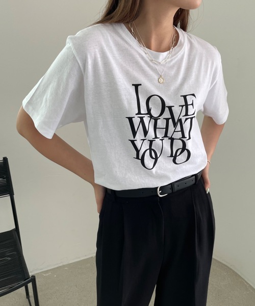 Didot.showroom（ディドット ショールーム）の「LOVE WHAT TEE（Tシャツ/カットソー・レディース・ホワイト/ブラック/オートミール・FREE）」の2枚目の写真
