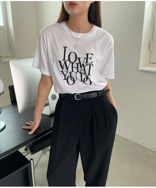 Didot.showroom（ディドット ショールーム）の「LOVE WHAT TEE（Tシャツ/カットソー・レディース・ホワイト/ブラック/オートミール・FREE）」の6枚目の写真