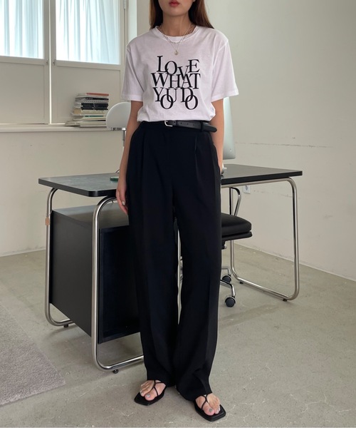 Didot.showroom（ディドット ショールーム）の「LOVE WHAT TEE（Tシャツ/カットソー・レディース・ホワイト/ブラック/オートミール・FREE）」の4枚目の写真