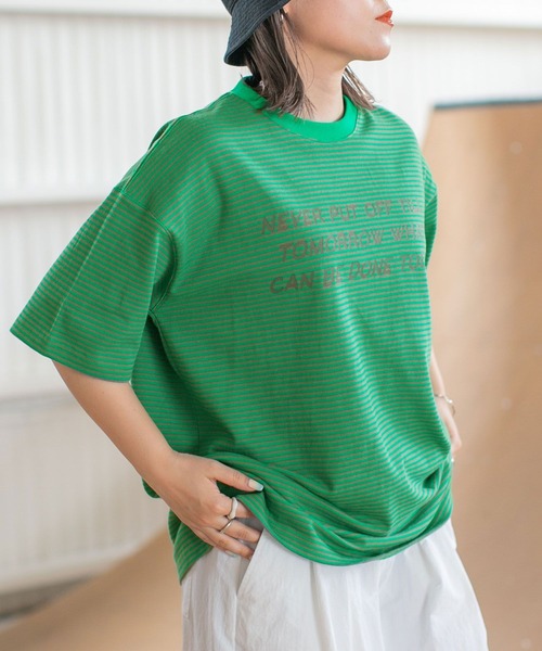 PBLIM（ページボーイリム）の「PAGEBOYLIM/アニバーサリーT（Tシャツ/カットソー・レディース・チャコールグレー/オフホワイト/ブルー/ブラック系その他/グリーン系その他・MEDIUM/LARGE）」の11枚目の写真