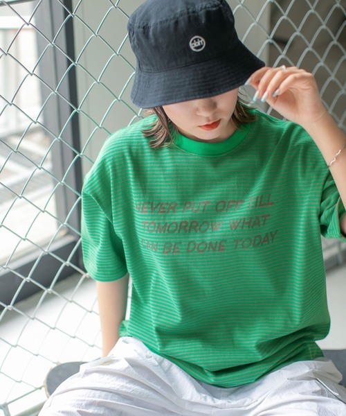 PBLIM（ページボーイリム）の「PAGEBOYLIM/アニバーサリーT（Tシャツ/カットソー・レディース・チャコールグレー/オフホワイト/ブルー/ブラック系その他/グリーン系その他・MEDIUM/LARGE）」の13枚目の写真