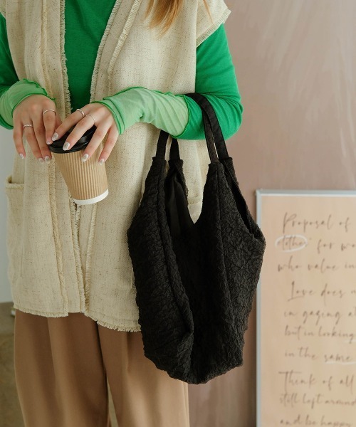 Bab(バブ)の「しゅわしゅわカラートートバッグ(トートバッグ・レディース・ブラック/オフホワイト/グリーン/ピンク/パープル・ONESIZE)」の3枚目の写真