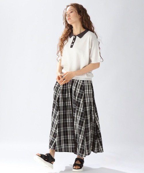 niko and...（ニコアンド）の「洗える12Gハイツイストポロ襟ニット（ポロシャツ・レディース・ブルー/スモーク/アイボリー・MEDIUM/LARGE）」の17枚目の写真