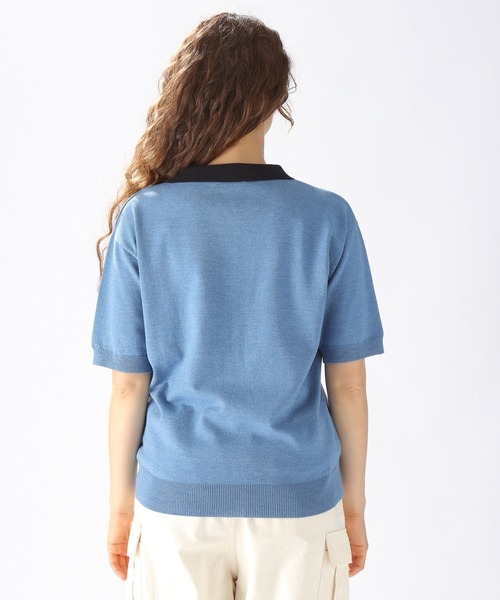 niko and...（ニコアンド）の「洗える12Gハイツイストポロ襟ニット（ポロシャツ・レディース・ブルー/スモーク/アイボリー・MEDIUM/LARGE）」の15枚目の写真