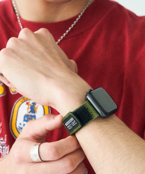 SiNCERE(シンシア)の「Apple Watch Band / アップルウォッチ バンド ミリタリーナイロン 42-45mm(デジタル腕時計・メンズ・ブラック/オリーブ/サンドベージュ・44)」の3枚目の写真