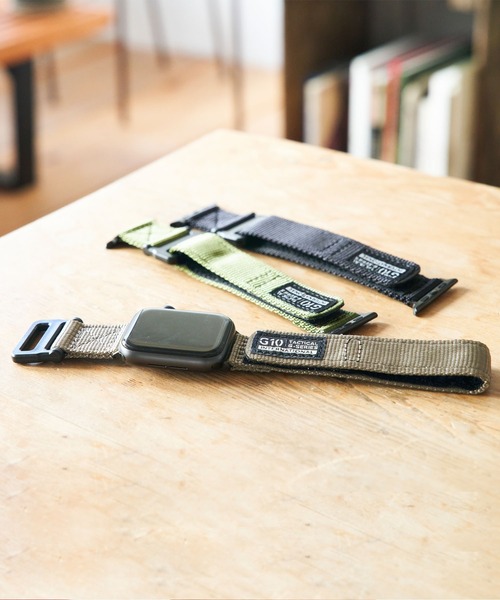 SiNCERE(シンシア)の「Apple Watch Band / アップルウォッチ バンド ミリタリーナイロン 42-45mm(デジタル腕時計・メンズ・ブラック/オリーブ/サンドベージュ・44)」の1枚目の写真