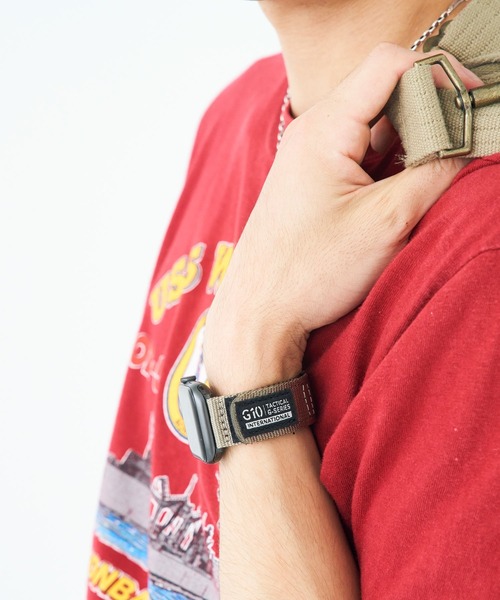 SiNCERE(シンシア)の「Apple Watch Band / アップルウォッチ バンド ミリタリーナイロン 42-45mm(デジタル腕時計・メンズ・ブラック/オリーブ/サンドベージュ・44)」の5枚目の写真