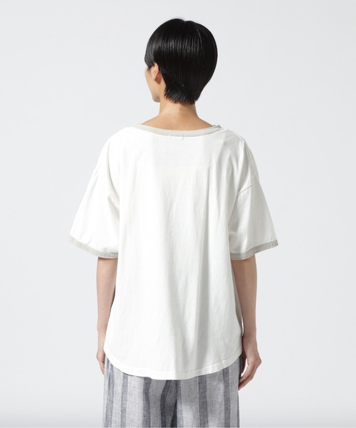MANASTASH(マナスタッシュ)の「MANASTASH/マナスタッシュ リンガーフレアTEE(Tシャツ/カットソー・レディース・ホワイト/ブラック・F)」の4枚目の写真