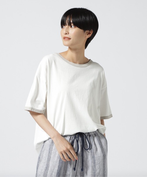 MANASTASH(マナスタッシュ)の「MANASTASH/マナスタッシュ リンガーフレアTEE(Tシャツ/カットソー・レディース・ホワイト/ブラック・F)」の8枚目の写真
