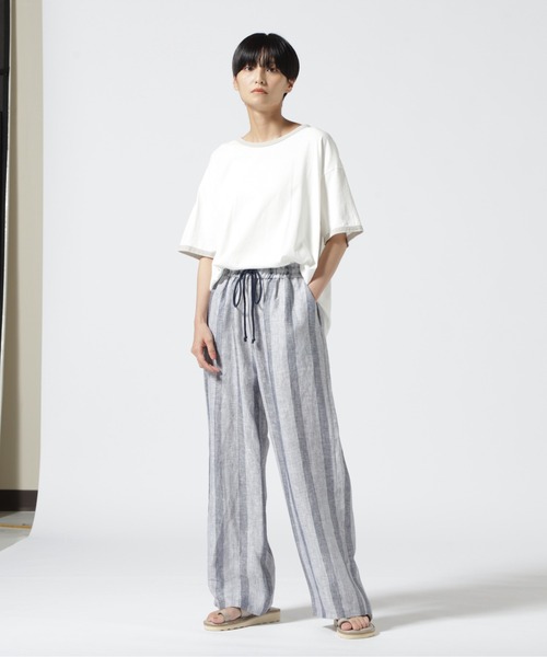MANASTASH(マナスタッシュ)の「MANASTASH/マナスタッシュ リンガーフレアTEE(Tシャツ/カットソー・レディース・ホワイト/ブラック・F)」の9枚目の写真
