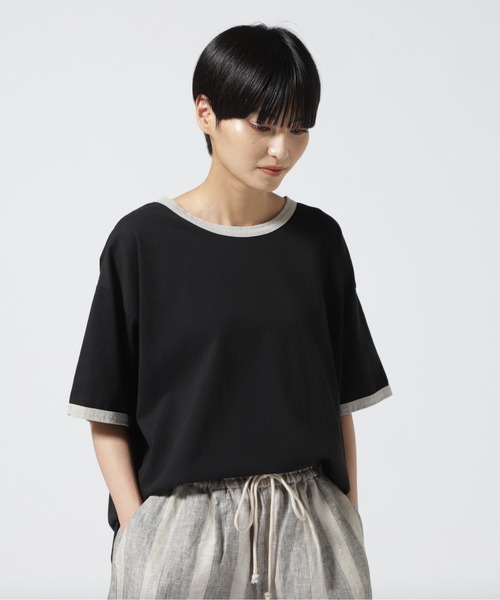 MANASTASH(マナスタッシュ)の「MANASTASH/マナスタッシュ リンガーフレアTEE(Tシャツ/カットソー・レディース・ホワイト/ブラック・F)」の12枚目の写真
