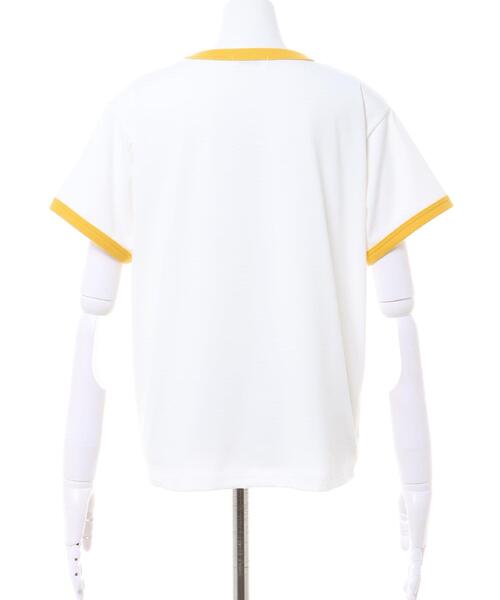 INGNI(イング)の「フラワーリンガーTシャツ(Tシャツ/カットソー・レディース・ホワイト×ネイビー/ホワイト×カーキブラウン/ホワイト×イエロー・M)」の6枚目の写真