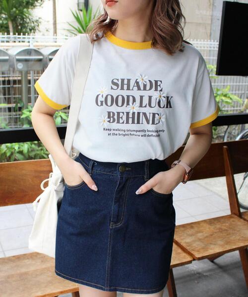 INGNI(イング)の「フラワーリンガーTシャツ(Tシャツ/カットソー・レディース・ホワイト×ネイビー/ホワイト×カーキブラウン/ホワイト×イエロー・M)」の8枚目の写真