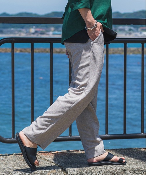 EDIFICE LA BOUCLE（エディフィスラブークル）の「【LA BOUCLE / ラブークル】1タックイージーパンツ(ライトツイード)（その他パンツ・メンズ・ブラウン/ブラック/グリーン/ナチュラル・2/3/1）」の22枚目の写真