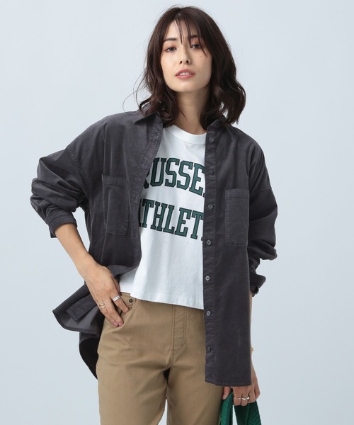 BAYFLOW（ベイフロー）の「カラーコーデュロイシャツ（シャツ/ブラウス・レディース・ベージュ/ブルー/マスタード/モカ/チャコール/ピンク・SMALL/MEDIUM）」の18枚目の写真