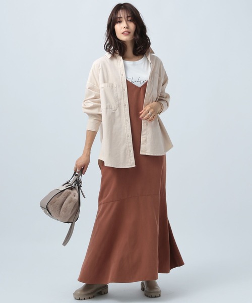 BAYFLOW（ベイフロー）の「カラーコーデュロイシャツ（シャツ/ブラウス・レディース・ベージュ/ブルー/マスタード/モカ/チャコール/ピンク・SMALL/MEDIUM）」の22枚目の写真