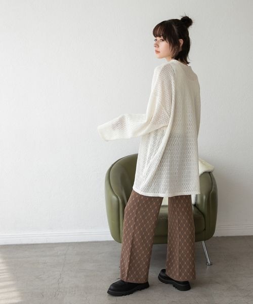 JEANASIS(ジーナシス)の「フレンチメッシュビッグロンTEE/156919(Tシャツ/カットソー・レディース・ブラック/パープル/オフホワイト・FREE)」の15枚目の写真