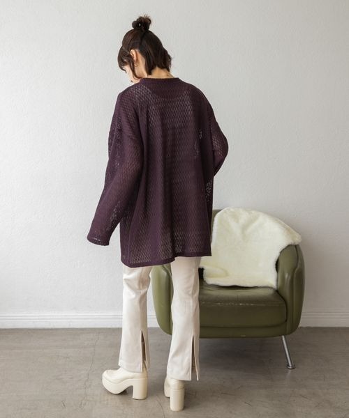 JEANASIS(ジーナシス)の「フレンチメッシュビッグロンTEE/156919(Tシャツ/カットソー・レディース・ブラック/パープル/オフホワイト・FREE)」の22枚目の写真