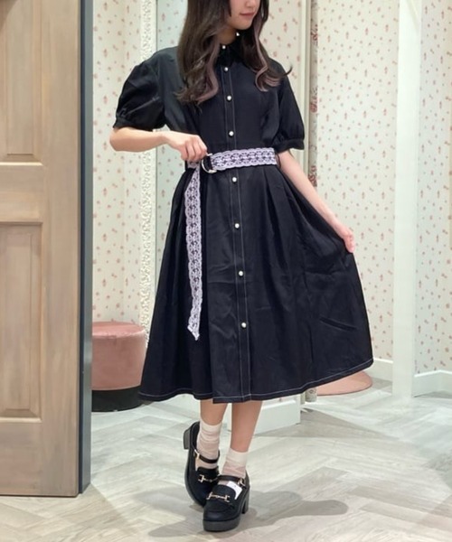 美品 axes femme ロングワンピース シャツワンピ ブラックpop162 axes femme｜ダークロマンスロングワンピース | Rakuten Fashion