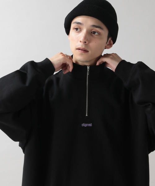 RAGEBLUE（レイジブルー）の「【SIGNAL SPORTS】裏毛ハーフジップスウェット（スウェット・メンズ・ホワイト/ブラック/グリーン・MEDIUM/LARGE）」の3枚目の写真